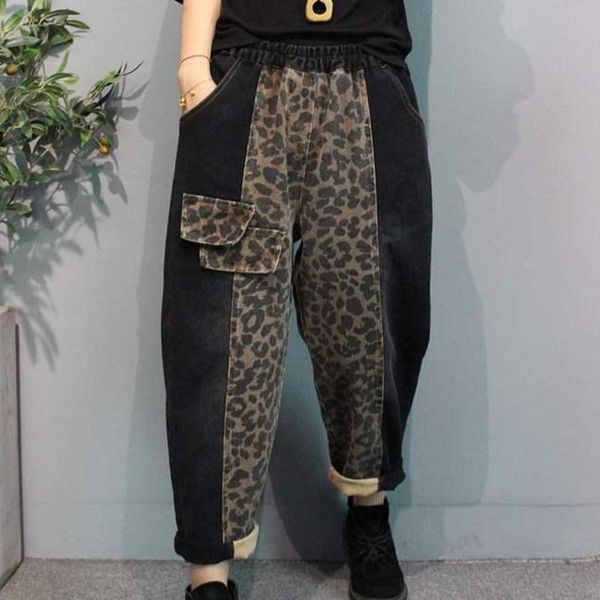 women's jeans 2021 autumn fashion apparel streetwear women leopard print ladies elastic harem pants female casual denim trousers, Blue
women's jeans 2021 autumn fashion apparel streetwear women leopard print ladies elastic harem pants female casual denim trousers, Blue