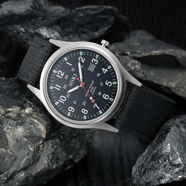 wristwatches the mens' watches military men's date canvas band stainless steel sport quartz wrist watch casual male clock relogio, Slivery;brown
wristwatches the mens' watches military men's date canvas band stainless steel sport quartz wrist watch casual male clock relogio, Slivery;brown