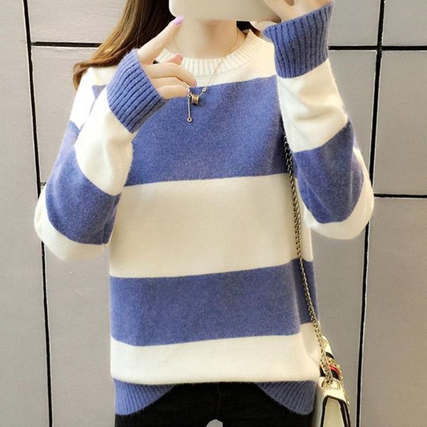women's sweaters high women o-neck striped knitted wear sweater slim fit pullovers jumpers autumn dsm, White;black
women's sweaters high women o-neck striped knitted wear sweater slim fit pullovers jumpers autumn dsm, White;black