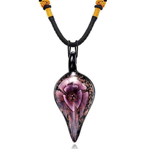 ethnic glass big pendant necklaces inner flower murano for women accessories sweater chain, Silver
ethnic glass big pendant necklaces inner flower murano for women accessories sweater chain, Silver
