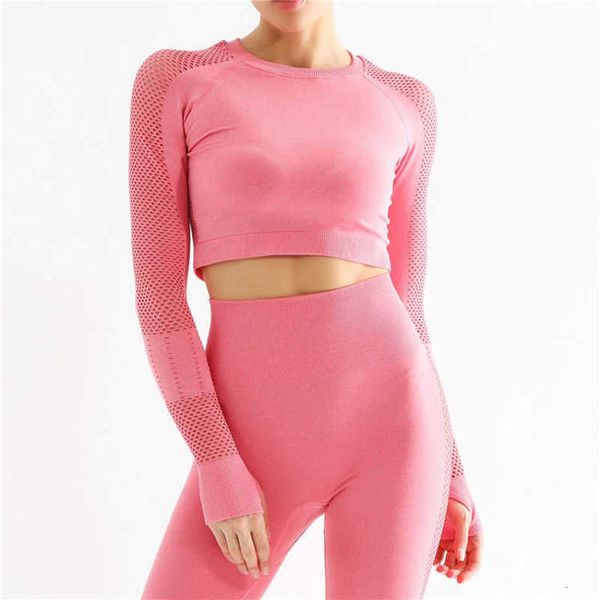 tracksuits selling solid color seamless knitting hip yoga women's quick drying sportswear hollow out long sleeve fitness suit, Gray
tracksuits selling solid color seamless knitting hip yoga women's quick drying sportswear hollow out long sleeve fitness suit, Gray