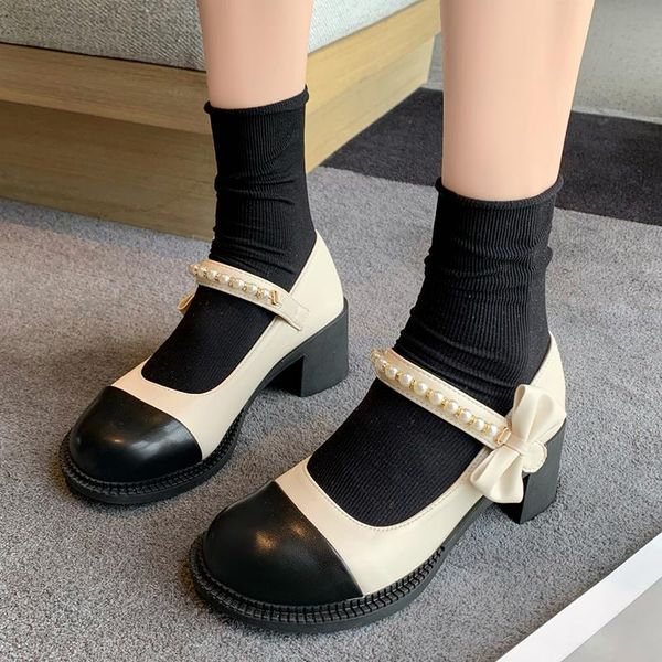 dress shoes rimocy mix color pearl mary jane for women 2021 kawaii bowtie thick high heels lolita woman ankle strap party pumps, Black
dress shoes rimocy mix color pearl mary jane for women 2021 kawaii bowtie thick high heels lolita woman ankle strap party pumps, Black