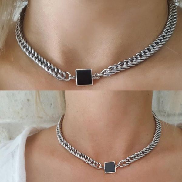 chokers coarse silver curb chain stainless steel necklace zircon pendant cuban link for men women, Golden;silver
chokers coarse silver curb chain stainless steel necklace zircon pendant cuban link for men women, Golden;silver