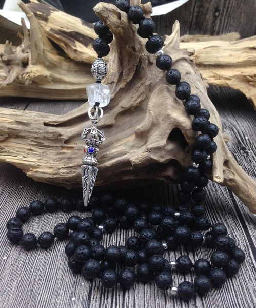 pendant necklaces ya3020 tibetan buddhist wand quartz black lava stone 108 prayer beads knot necklace, Silver
pendant necklaces ya3020 tibetan buddhist wand quartz black lava stone 108 prayer beads knot necklace, Silver