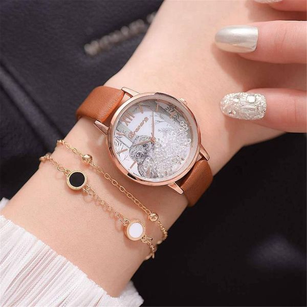 ladies quartz watch fashion casual trend exquisite bracelet set the gift for mother on mother's day vente watches wristwatches, Slivery;brown 
ladies quartz watch fashion casual trend exquisite bracelet set the gift for mother on mother's day vente watches wristwatches, Slivery;brown