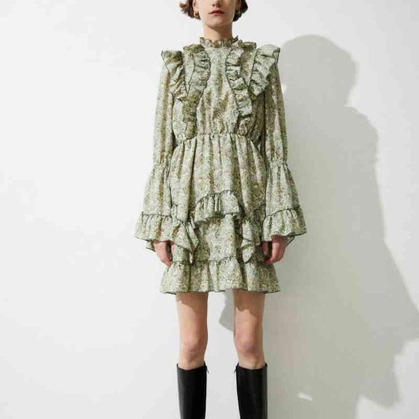 elegant stand collar fungus edge dress women butterfly sleeve mini dresses for women vintage print vestido de mujer 210514, Black;gray
elegant stand collar fungus edge dress women butterfly sleeve mini dresses for women vintage print vestido de mujer 210514, Black;gray