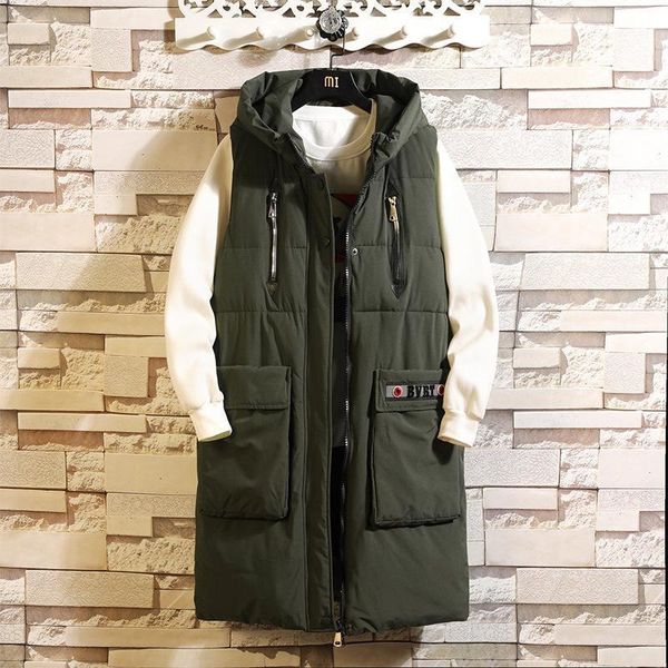 men's down & parkas autumn and winter cotton vest korean hooded thickened medium long coat, Black
men's down & parkas autumn and winter cotton vest korean hooded thickened medium long coat, Black