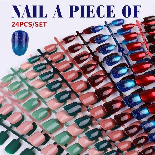 24pcs/set full cover false nails reusable round head nail tips art tip diy fake1, Red;gold
24pcs/set full cover false nails reusable round head nail tips art tip diy fake1, Red;gold