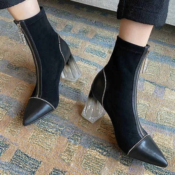 boots autumn winter patchwork genuine leather women ankle zipper high heels party night club shoes woman short size 42 43, Black
boots autumn winter patchwork genuine leather women ankle zipper high heels party night club shoes woman short size 42 43, Black