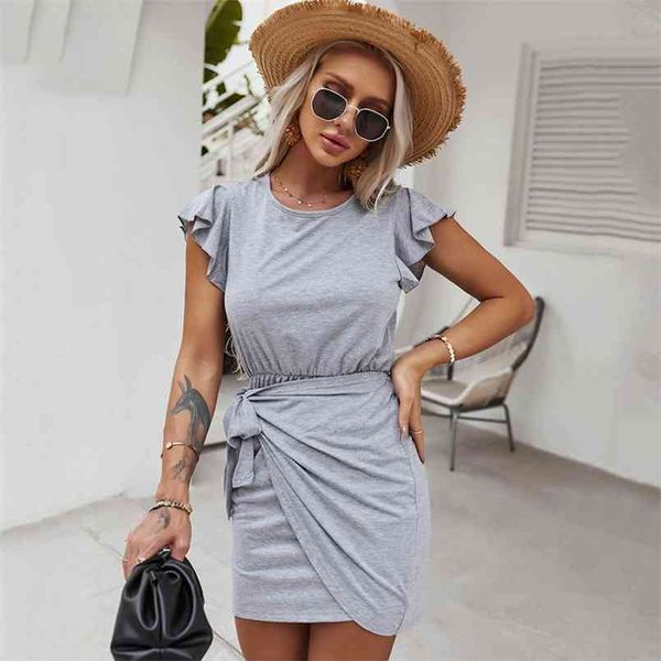 casual fashion summer ruffles mini dress for women waist knit elegant a-line sleeveless short o neck es 210508, Black;gray
casual fashion summer ruffles mini dress for women waist knit elegant a-line sleeveless short o neck es 210508, Black;gray