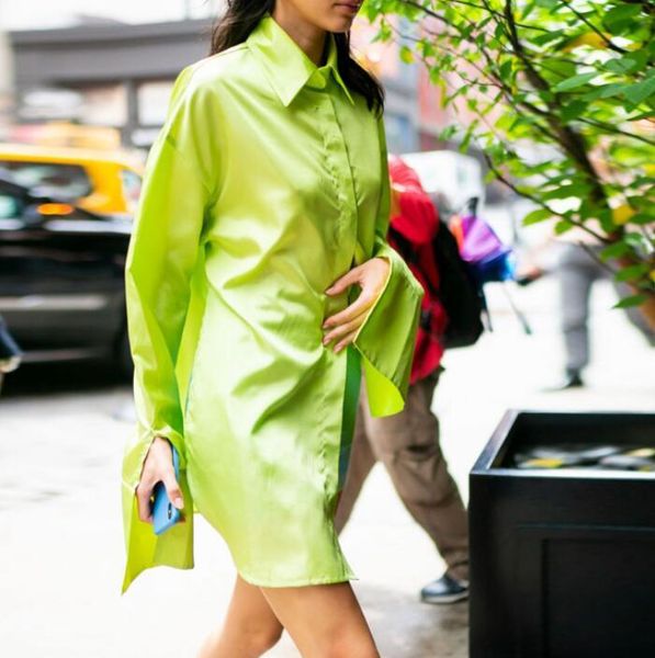 women fluorescent green long style blouse loose shirt turn-down collar sleeve autumn wteetstreet shirts lady women's blouses &, White
women fluorescent green long style blouse loose shirt turn-down collar sleeve autumn wteetstreet shirts lady women's blouses &, White