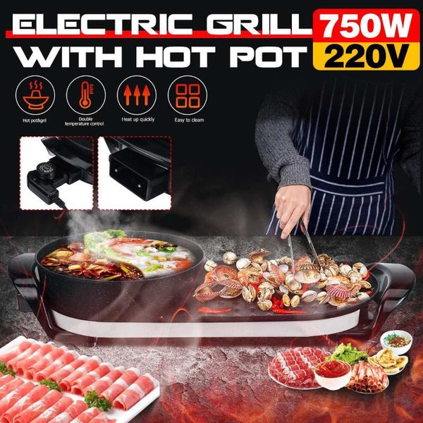 electric skillets 750w 220v 2 in 1 home pot cooker bbq grill multifunctional non stick plate barbecue pan
electric skillets 750w 220v 2 in 1 home pot cooker bbq grill multifunctional non stick plate barbecue pan