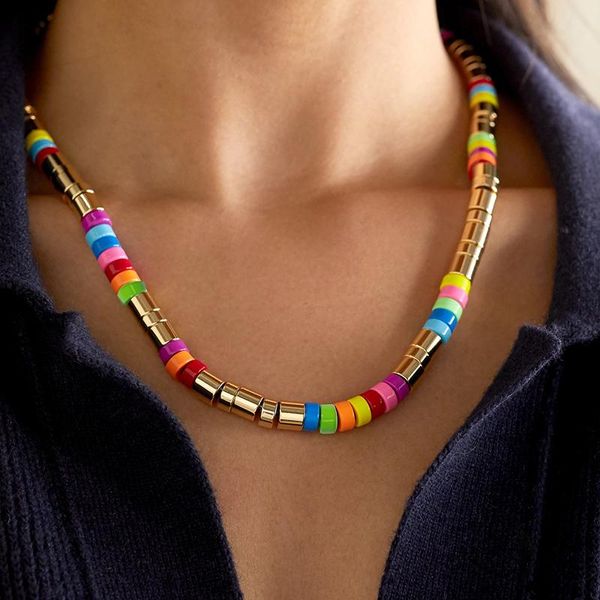 pendant necklaces bohemian boho gold tone plated enameled tubular beaded necklace hardware chasing rainbows candy women jewelry gitfs, Silver
pendant necklaces bohemian boho gold tone plated enameled tubular beaded necklace hardware chasing rainbows candy women jewelry gitfs, Silver