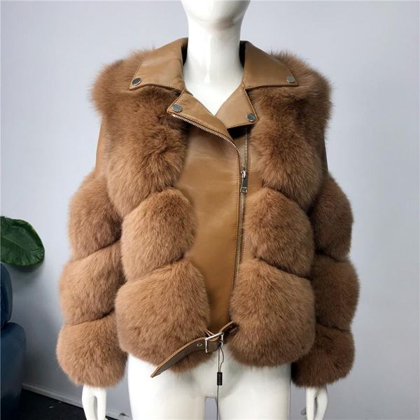 women's fur & faux real jacket genuine sheep leather motocycle style 2021 winter short natural coats female outwear, Black
women's fur & faux real jacket genuine sheep leather motocycle style 2021 winter short natural coats female outwear, Black
