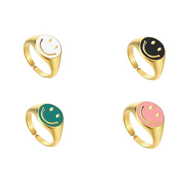 cluster rings canner 925 sterling silver women's ring glossy smile enamel drip oil open for women men 2021 trend anillos fashion jewelr, Golden;silver
cluster rings canner 925 sterling silver women's ring glossy smile enamel drip oil open for women men 2021 trend anillos fashion jewelr, Golden;silver