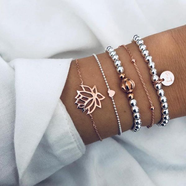 link, chain 5 pcs/ set bohemian hollow lotus ball heart lantern pendant multilayer bracelet women personality jewelry gift, Black
link, chain 5 pcs/ set bohemian hollow lotus ball heart lantern pendant multilayer bracelet women personality jewelry gift, Black