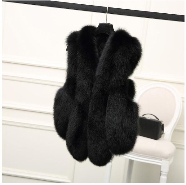 women's fur & faux coat soft sleeveless vest autumn thick fluffy outerwear fashionable ladies' self-cultivation warm clothes, Black
women's fur & faux coat soft sleeveless vest autumn thick fluffy outerwear fashionable ladies' self-cultivation warm clothes, Black