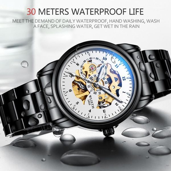 men's trendy business automatic mechanical watch fashion hollow out number diamond dial luminous waterproof watches wristwatches, Slivery;brown
men's trendy business automatic mechanical watch fashion hollow out number diamond dial luminous waterproof watches wristwatches, Slivery;brown