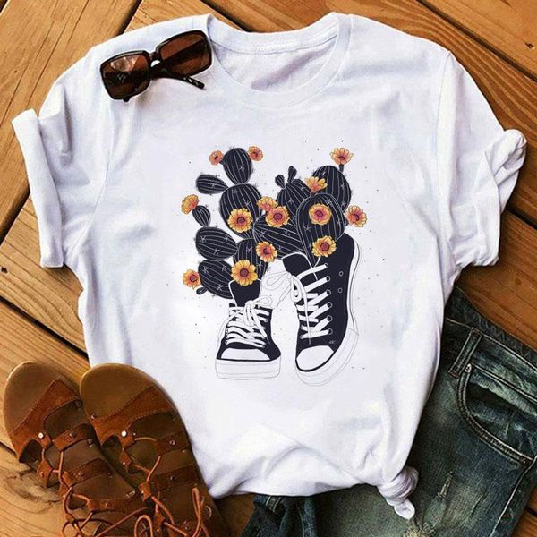 women's t-shirt fashion women tshirt cartoon cactus and shoes printed tee harajuku cute female graphic t-shirts clothes fem, White
women's t-shirt fashion women tshirt cartoon cactus and shoes printed tee harajuku cute female graphic t-shirts clothes fem, White