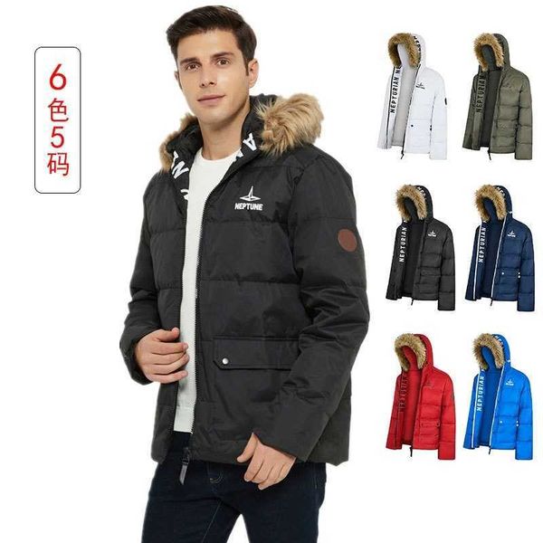 high grade white duck down jacket new coat men's hat detachable wool collar winter fashion, Black
high grade white duck down jacket new coat men's hat detachable wool collar winter fashion, Black