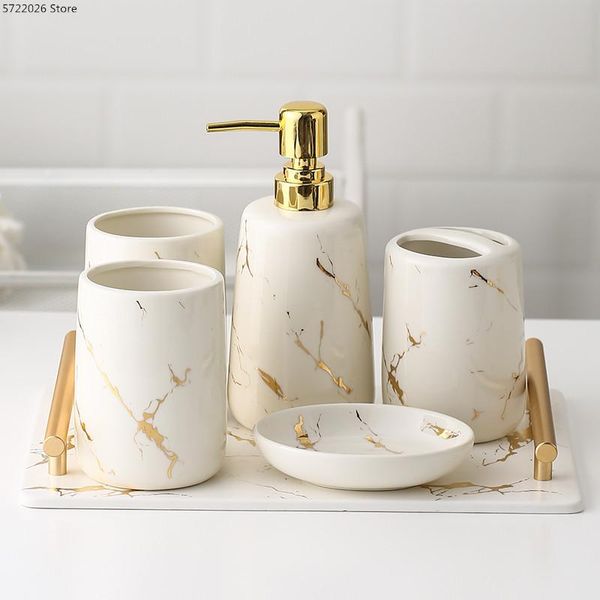 ceramic toiletries bathroom set marble porcelain cup toothbrush holder / soap dispenser tray decoration accessories bath accessory
ceramic toiletries bathroom set marble porcelain cup toothbrush holder / soap dispenser tray decoration accessories bath accessory