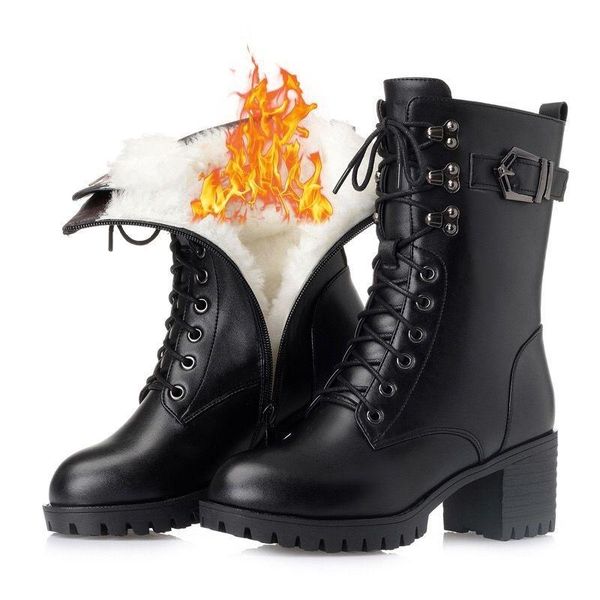 boots autumn and winter cotton thick heel women's british snow middle lace up, Black
boots autumn and winter cotton thick heel women's british snow middle lace up, Black