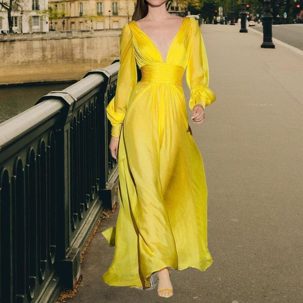 casual dresses deep v neck long sleeves satin dress elegant solid color high waist a-line ladies fashion girdling formal party gown, Black;gray
casual dresses deep v neck long sleeves satin dress elegant solid color high waist a-line ladies fashion girdling formal party gown, Black;gray