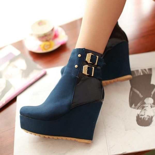 boots brand classic big size wedges high heels platform elegant office ladies ankle fashion winter shoes women 35--43, Black
boots brand classic big size wedges high heels platform elegant office ladies ankle fashion winter shoes women 35--43, Black