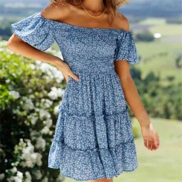 casual blue stretchy print off the shoulder dress summer fashion ladies puff sleeve es female sweet holiday 210515, Black;gray
casual blue stretchy print off the shoulder dress summer fashion ladies puff sleeve es female sweet holiday 210515, Black;gray