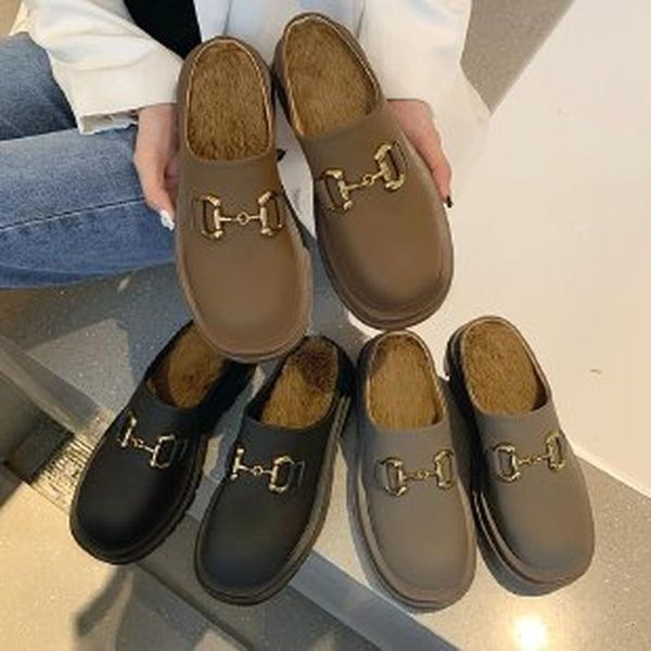 slippers ladies 2021fall/winter casual mules shoes metal buckle wedge women's fashion baotou pu muller, Black
slippers ladies 2021fall/winter casual mules shoes metal buckle wedge women's fashion baotou pu muller, Black