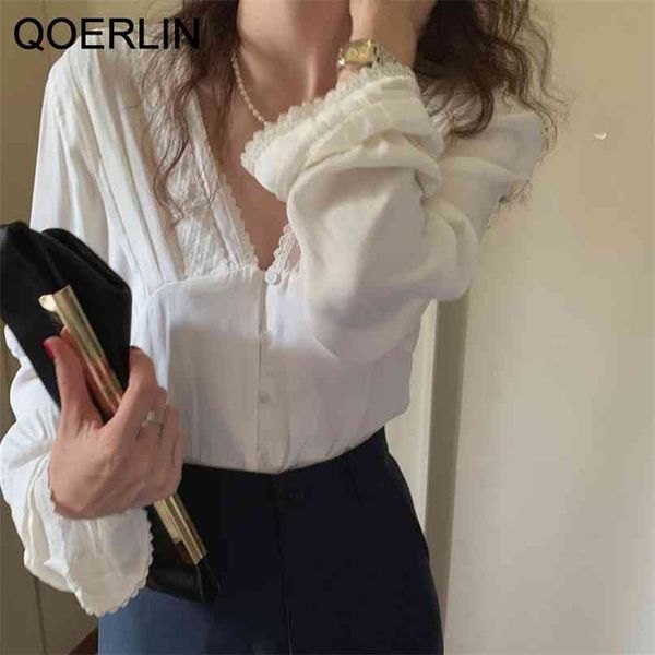 layer flare sleeve shirt women v neck long spring summer loose casual chic button blouse white office ladies 210601
layer flare sleeve shirt women v neck long spring summer loose casual chic button blouse white office ladies 210601