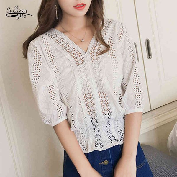 solid lace blouse women korean style blusas mujer de moda summer vintage elegant patchwork clothes 9248 210521, White
solid lace blouse women korean style blusas mujer de moda summer vintage elegant patchwork clothes 9248 210521, White