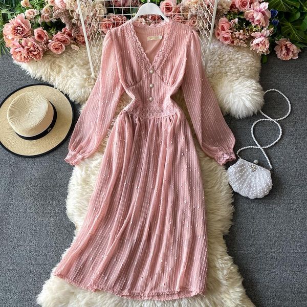 casual dresses women dress elegant fashion chiffon robe longue femme 2021 spring autumn ladies long sleeve slim a-line party korean, Black;gray
casual dresses women dress elegant fashion chiffon robe longue femme 2021 spring autumn ladies long sleeve slim a-line party korean, Black;gray