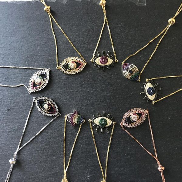 charm bracelets mix style colorful crystal turkish gold evil eye bracelet pave cz blue chain adjustable female party jewelry, Golden;silver
charm bracelets mix style colorful crystal turkish gold evil eye bracelet pave cz blue chain adjustable female party jewelry, Golden;silver