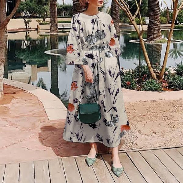 casual dresses elegant with belt party vestidos women floral print long dress celmia autumn 2021 holiday 3/4 sleeve round neck maxi robes, Black;gray
casual dresses elegant with belt party vestidos women floral print long dress celmia autumn 2021 holiday 3/4 sleeve round neck maxi robes, Black;gray