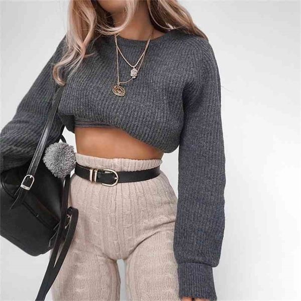 vintage solid grey sweater women pullovers knitted crop streetwear pullover autumn winter retro soft jumper 210427, White;black
vintage solid grey sweater women pullovers knitted crop streetwear pullover autumn winter retro soft jumper 210427, White;black