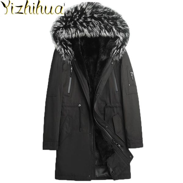 men's leather & faux azazel real fur coat men natural mink coats winter jacket raccoon collar long warm luxury parkas bl28060 kj2532, Black
men's leather & faux azazel real fur coat men natural mink coats winter jacket raccoon collar long warm luxury parkas bl28060 kj2532, Black