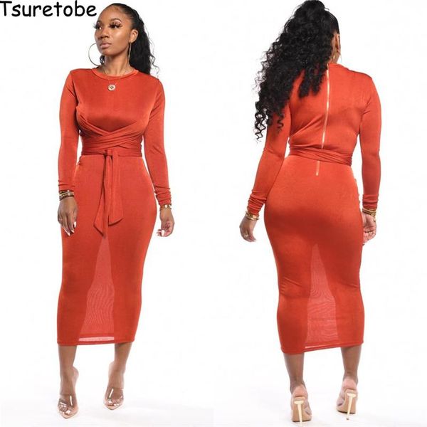 casual dresses tsuretobe autumn skinny bandage midi dress women bodycon long sleeve lace up o-neck party vestidos solid female, Black;gray
casual dresses tsuretobe autumn skinny bandage midi dress women bodycon long sleeve lace up o-neck party vestidos solid female, Black;gray