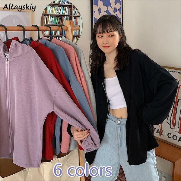 women's hoodies & sweatshirts women vintage simple korean sun-proof summer autumn chic ladies zip-up hoodie with hat retro ins femme ou, Black
women's hoodies & sweatshirts women vintage simple korean sun-proof summer autumn chic ladies zip-up hoodie with hat retro ins femme ou, Black