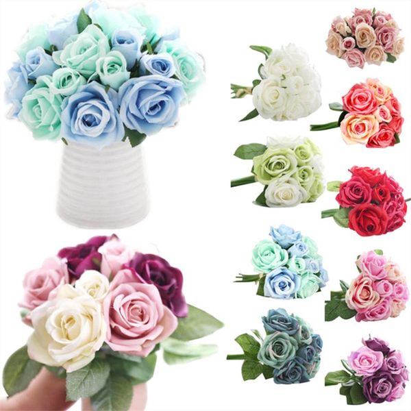 colors 9 heads 27cm artificial flowers rose bride bouquet diy home wedding decoration fake plants wholesale 40ja22 decorative & wreaths
colors 9 heads 27cm artificial flowers rose bride bouquet diy home wedding decoration fake plants wholesale 40ja22 decorative & wreaths