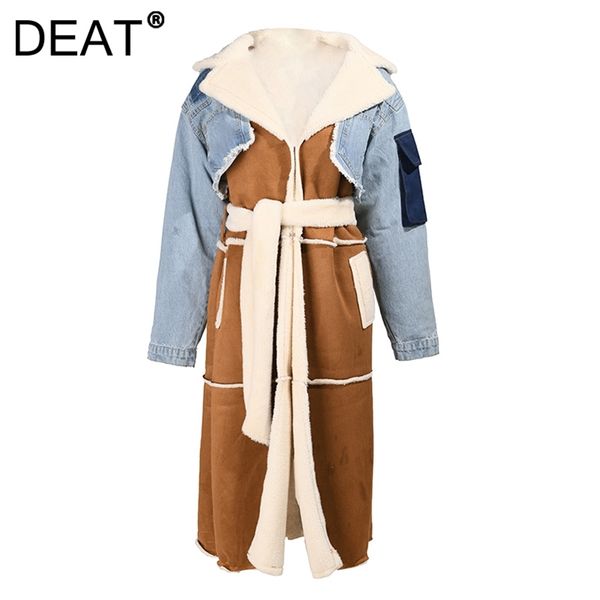 2022 autumn and winter turn-down collar temperament patchwork denim women long coat woolen fashion fit 7c222 211222, Black
2022 autumn and winter turn-down collar temperament patchwork denim women long coat woolen fashion fit 7c222 211222, Black