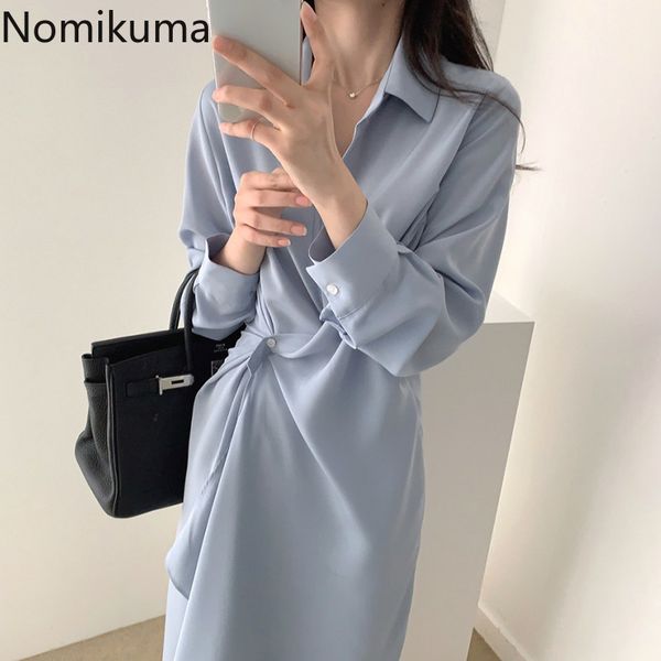 nomikuma arrival long sleeve elegant dress women solid color single breasted irregular dresses female fashion robe 3c369 210514, Black;gray
nomikuma arrival long sleeve elegant dress women solid color single breasted irregular dresses female fashion robe 3c369 210514, Black;gray