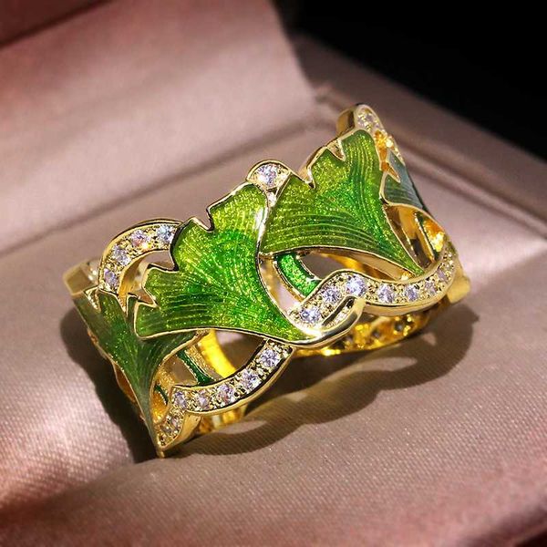 enamel two-color enamel ginkgo leaf ring for ladies metal gift zircon crystal ring fashion jewelry accessory gift, Slivery;golden
enamel two-color enamel ginkgo leaf ring for ladies metal gift zircon crystal ring fashion jewelry accessory gift, Slivery;golden