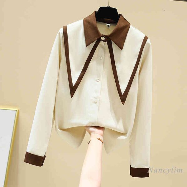 blouses sailor collar shirt women's clothes long sleeve casual all-match blusas mujer spring autumn, White
blouses sailor collar shirt women's clothes long sleeve casual all-match blusas mujer spring autumn, White