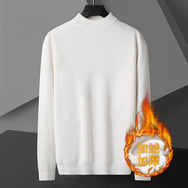 men's sweaters plush thickened half high neck sweater for men in autumn and winter with slim fit solid color trend warm bottom shirt, White;black
men's sweaters plush thickened half high neck sweater for men in autumn and winter with slim fit solid color trend warm bottom shirt, White;black