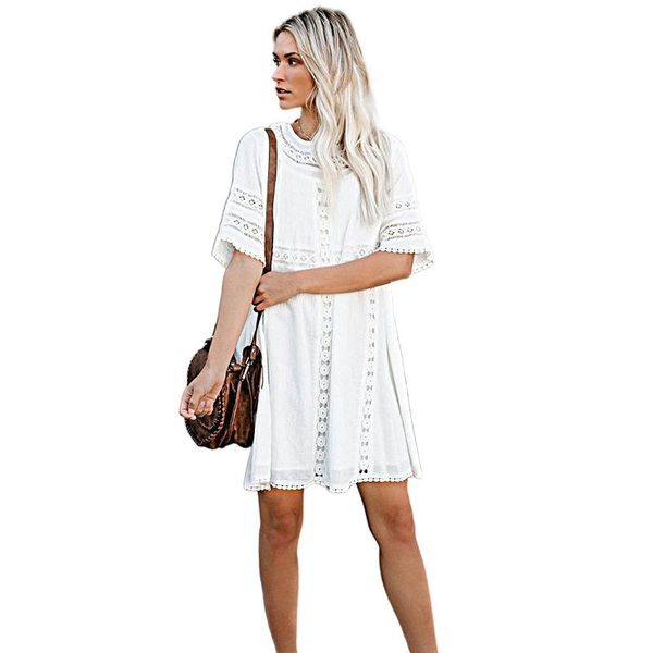 female tunic cover-ups white hollow out o-neck beach mini dress summer women wear swim suit cover up women's swimwear, White;black
female tunic cover-ups white hollow out o-neck beach mini dress summer women wear swim suit cover up women's swimwear, White;black