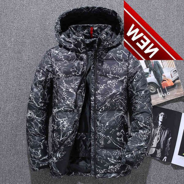 -30 degree winter men's thicken warm down parkas outerwear fashion printed eagle pattern puffer jackets hooded loose windbreaker, Black
-30 degree winter men's thicken warm down parkas outerwear fashion printed eagle pattern puffer jackets hooded loose windbreaker, Black
