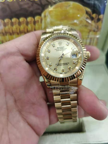 with original box luxury watch sapphire glass 41mm day-date diamond bezel automatic mechanical stainless steel mens watches, Slivery;brown
with original box luxury watch sapphire glass 41mm day-date diamond bezel automatic mechanical stainless steel mens watches, Slivery;brown