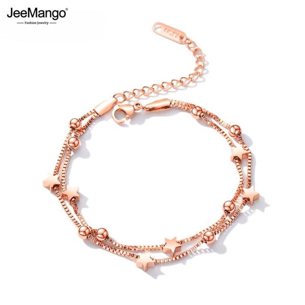 link, chain jeemango fashion stainless steel star ball link bracelets for women rose gold color double layer bracelet jewelry jb17099, Black
link, chain jeemango fashion stainless steel star ball link bracelets for women rose gold color double layer bracelet jewelry jb17099, Black