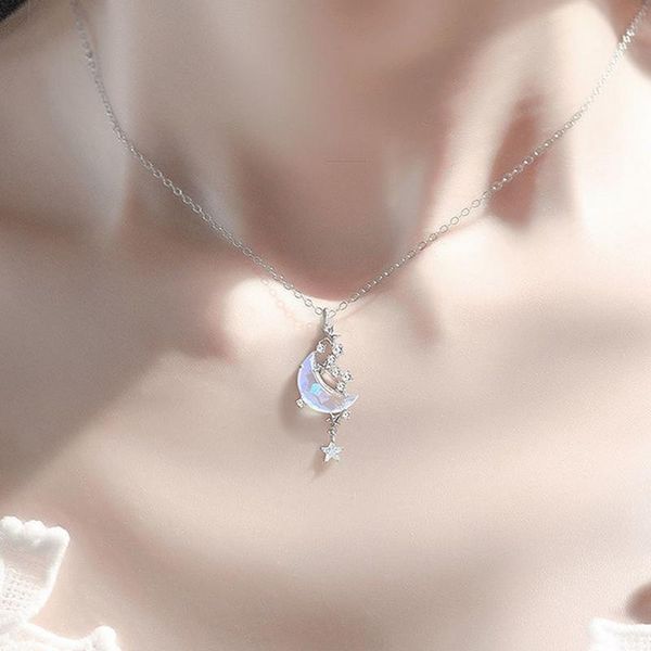 pendant necklaces silver star moon double necklace women clavicle chain shiny diamond fashion jewelry accessories
pendant necklaces silver star moon double necklace women clavicle chain shiny diamond fashion jewelry accessories